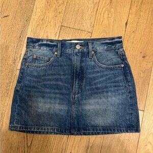 Aritzia Washed Blue Denim Mini Skirt